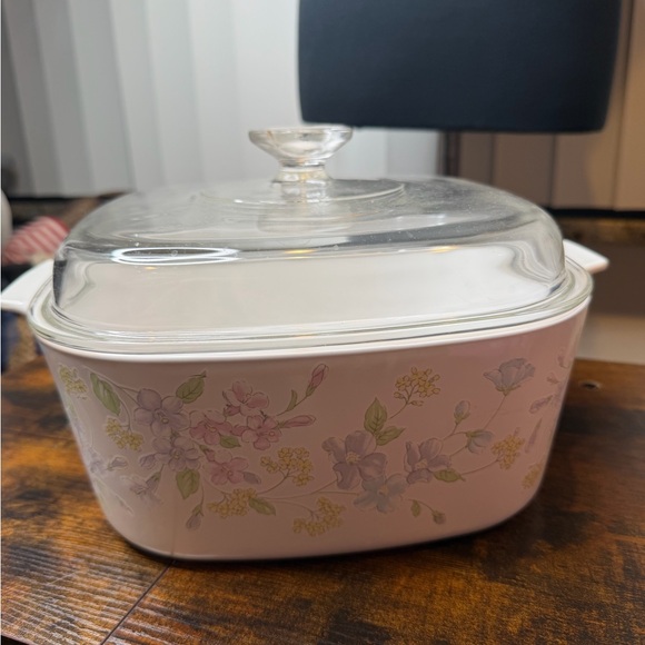 Corning Ware Pastel Bouquet 5 liters Glass Lid Floral Casserole Dish